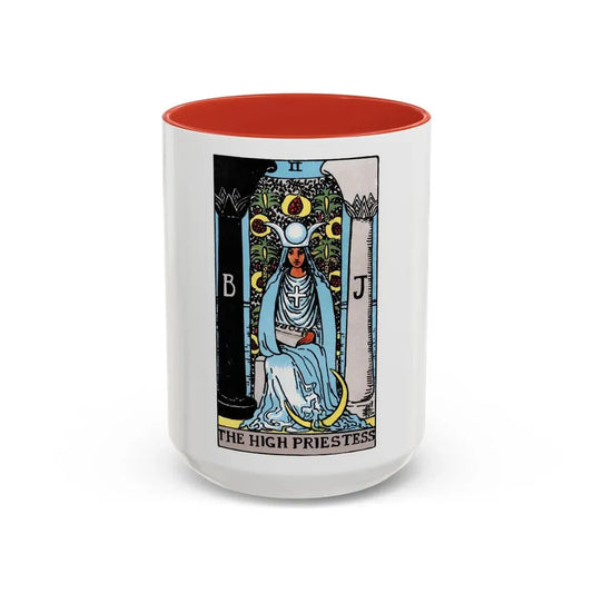 The High Priestess (Tarot Card) Accent Coffee Mug 15oz Red - Go Mug Yourself