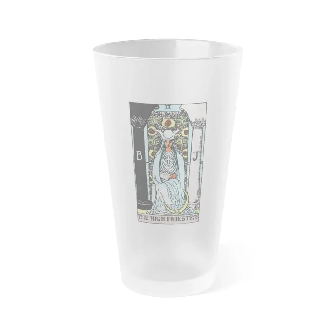 The High Priestess (Tarot Card) Frosted Pint Glass 16oz Default Title - Go Mug Yourself