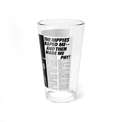 The Hippies Raped Me And Then Made Me Pay, Man's Combat, December 1969 (Magazine Illustration) Pint Glass 16oz - Go Mug Yourself