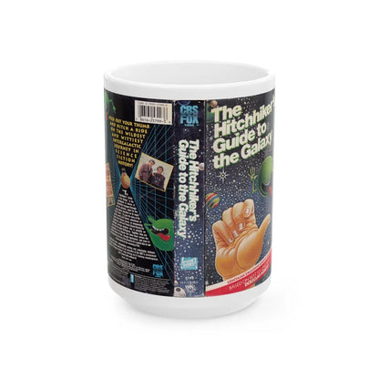 THE HITCHHIKERS GUIDE TO THE GALAXY (VHS COVER) - White Coffee Mug-15oz-Go Mug Yourself