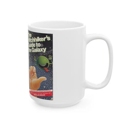 THE HITCHHIKERS GUIDE TO THE GALAXY (VHS COVER) - White Coffee Mug-Go Mug Yourself