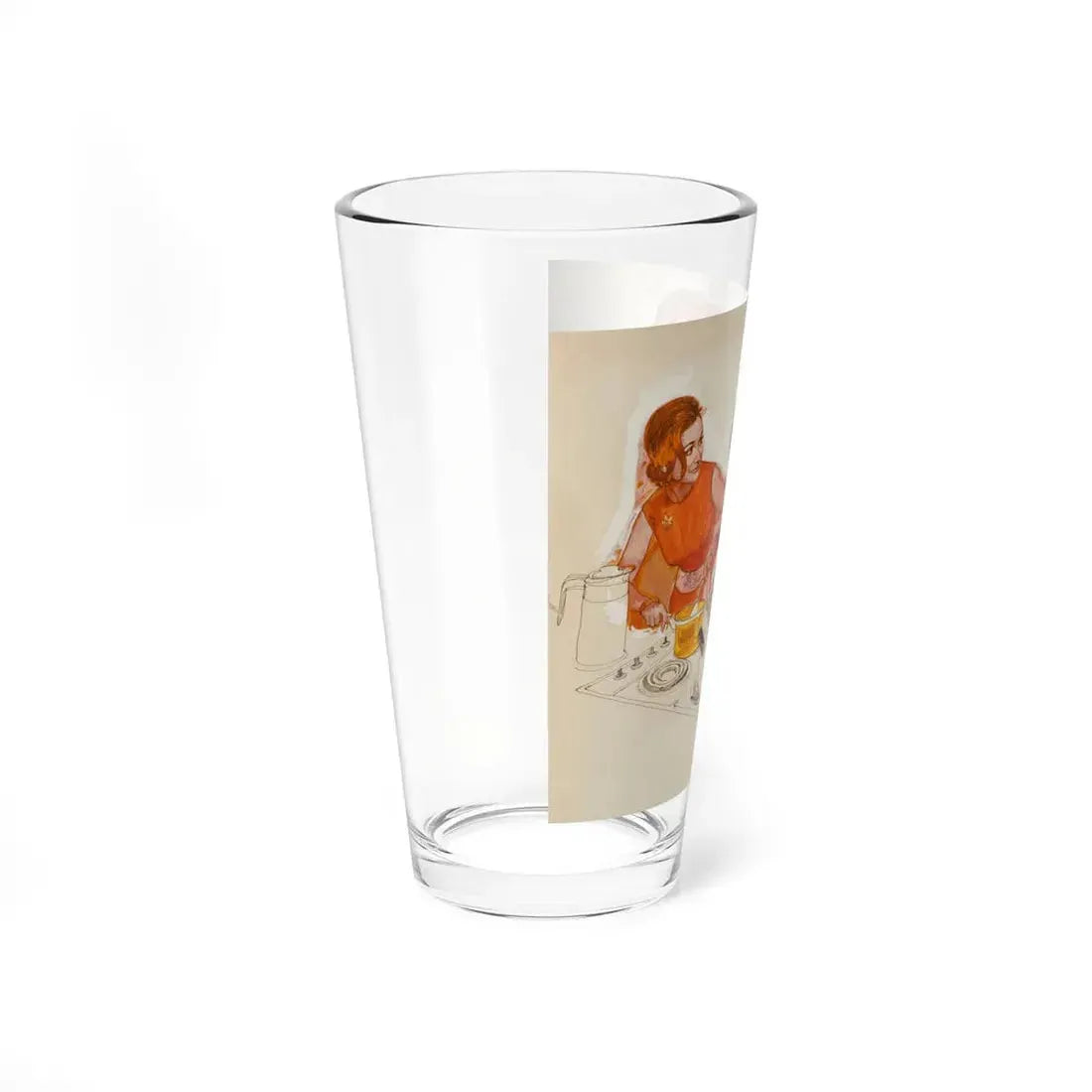 The Holiday Heart, Good Housekeeping magazine illustration, November 1972 (Magazine Illustration) Pint Glass 16oz - Go Mug Yourself