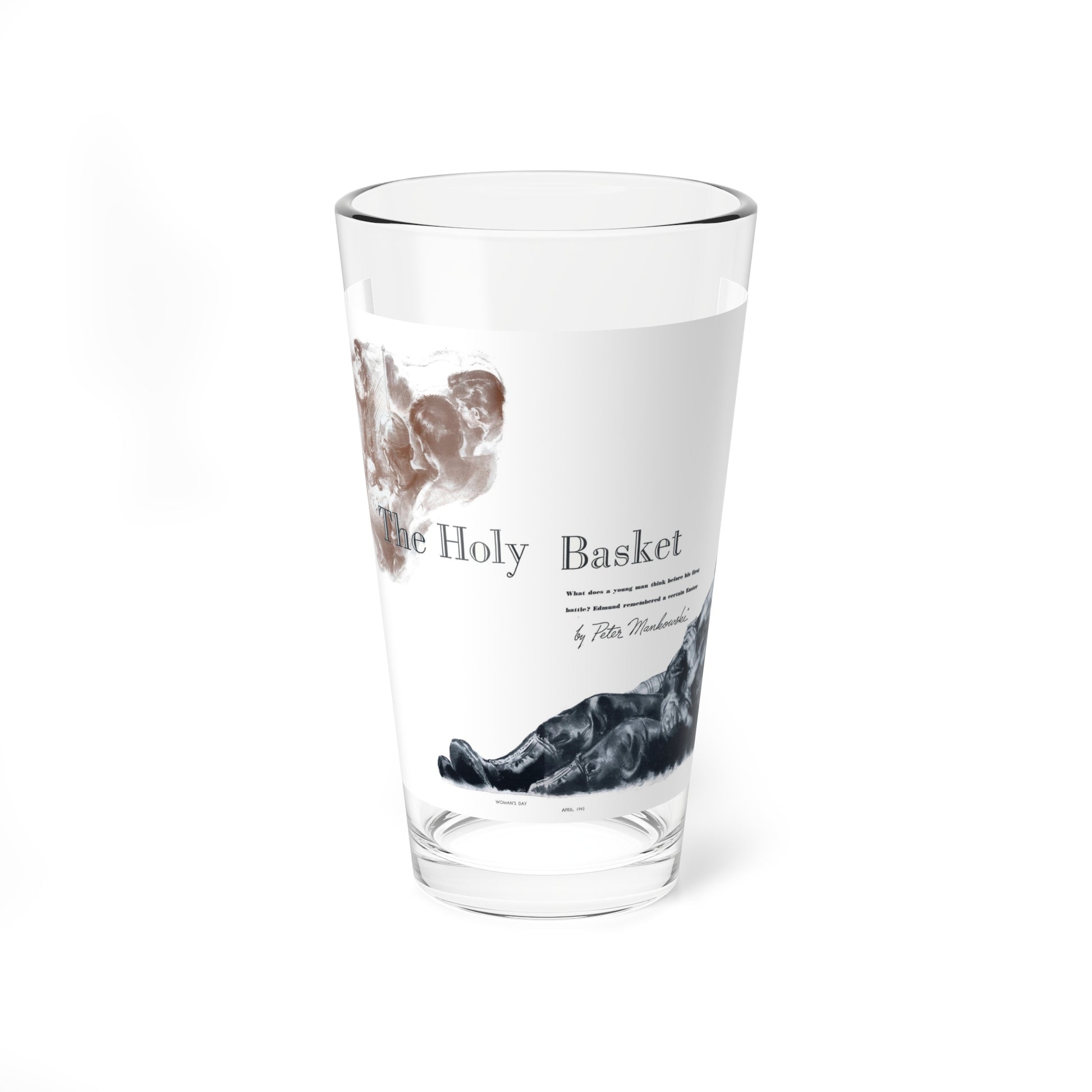 The Holy Basket, Woman's Day, April 1943 (Magazine Illustration) Pint Glass 16oz-16oz-Go Mug Yourself