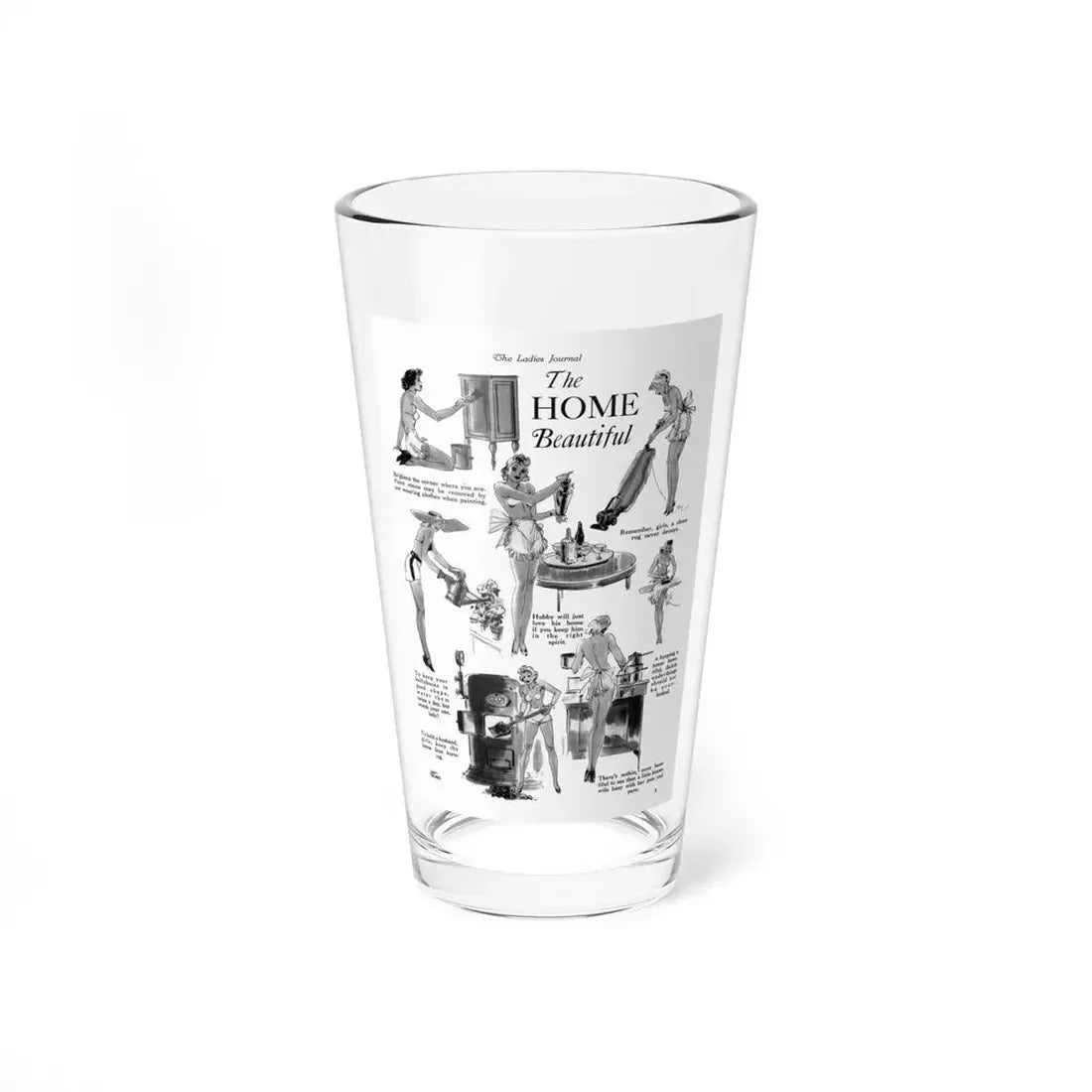 The Home Beautiful, Ballyhoo Magazine, February 1935 (Magazine Illustration) Pint Glass 16oz 16oz - Go Mug Yourself
