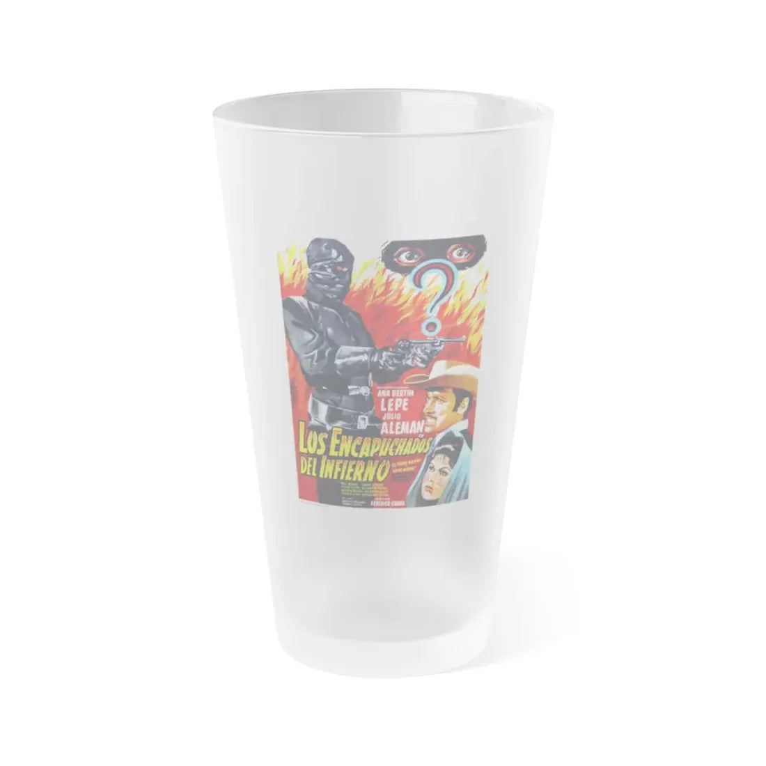 THE HOODED MEN FROM HELL 1962 Movie Poster - Frosted Pint Glass 16oz Default Title - Go Mug Yourself