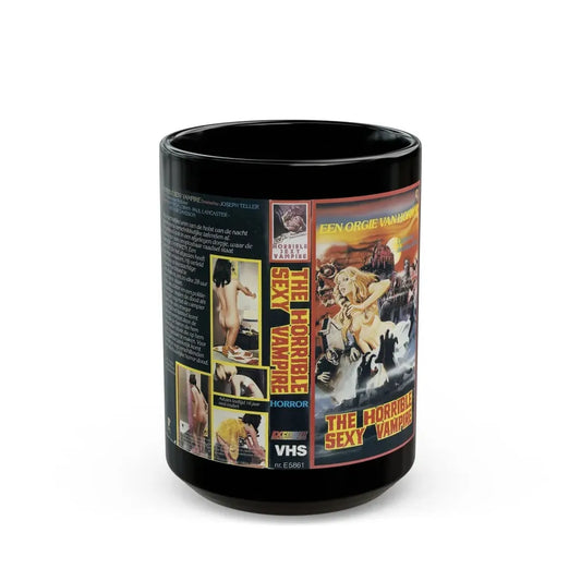 THE HORRIBLE SEXY VAMPIRE (VHS COVER) - Black Coffee Mug 15oz - Go Mug Yourself