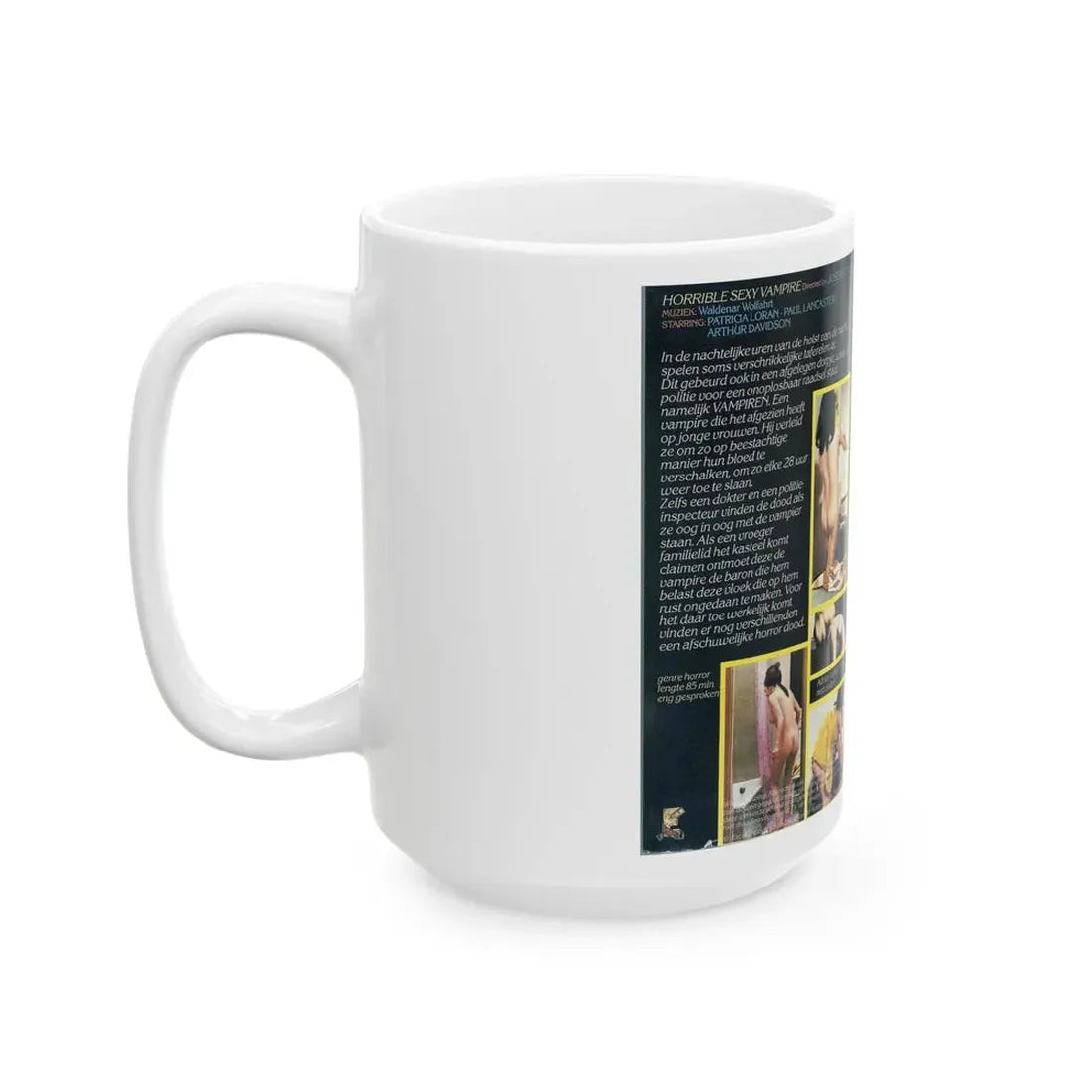 THE HORRIBLE SEXY VAMPIRE (VHS COVER) - White Coffee Mug - Go Mug Yourself
