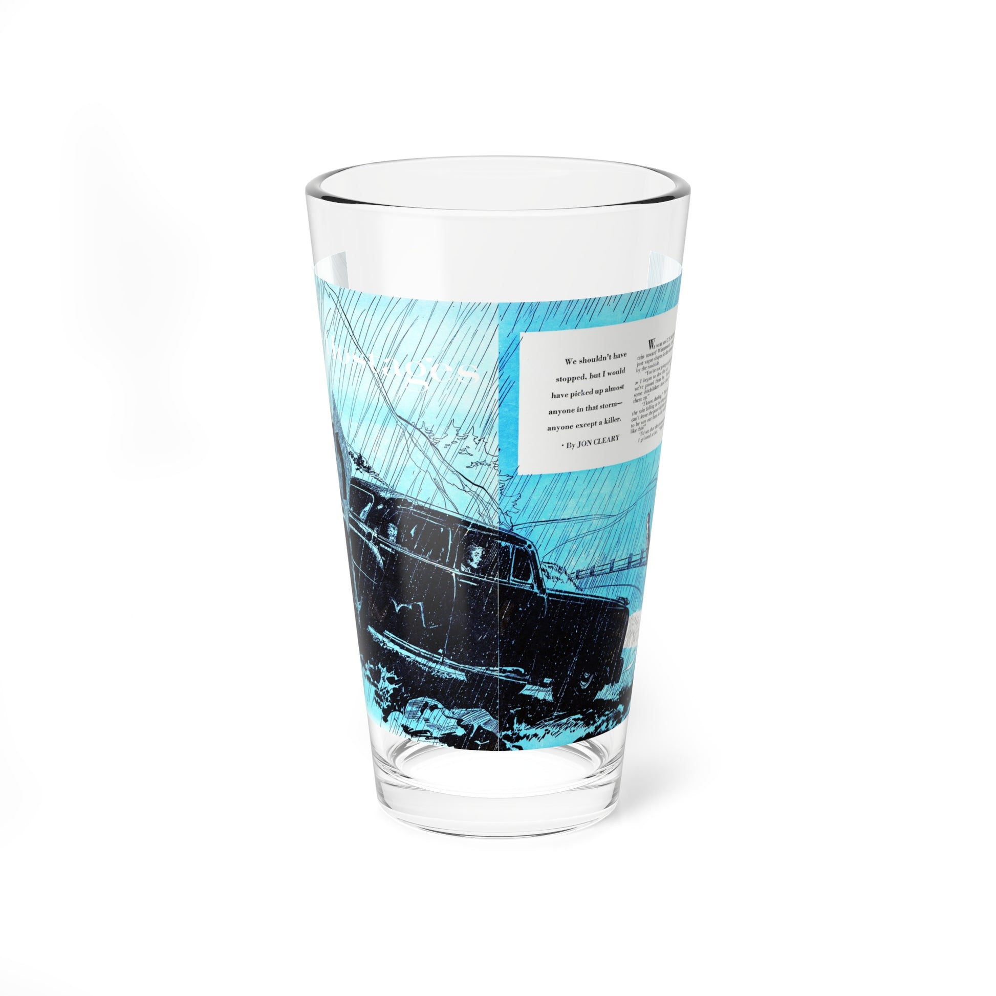 The Hostages, Bluebook, February 1953 (Magazine Illustration) Pint Glass 16oz-16oz-Go Mug Yourself