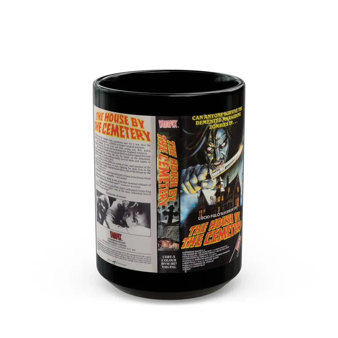 THE HOUSE BY THE CEMETERY (VHS COVER) - Black Coffee Mug 15oz - Go Mug Yourself
