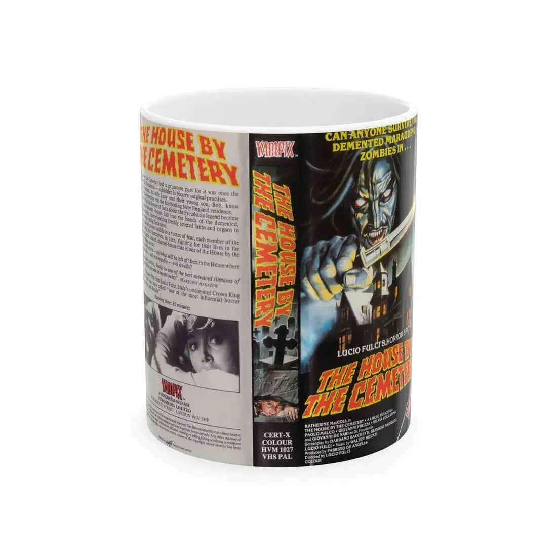 THE HOUSE BY THE CEMETERY (VHS COVER) - White Coffee Mug 11oz - Go Mug Yourself