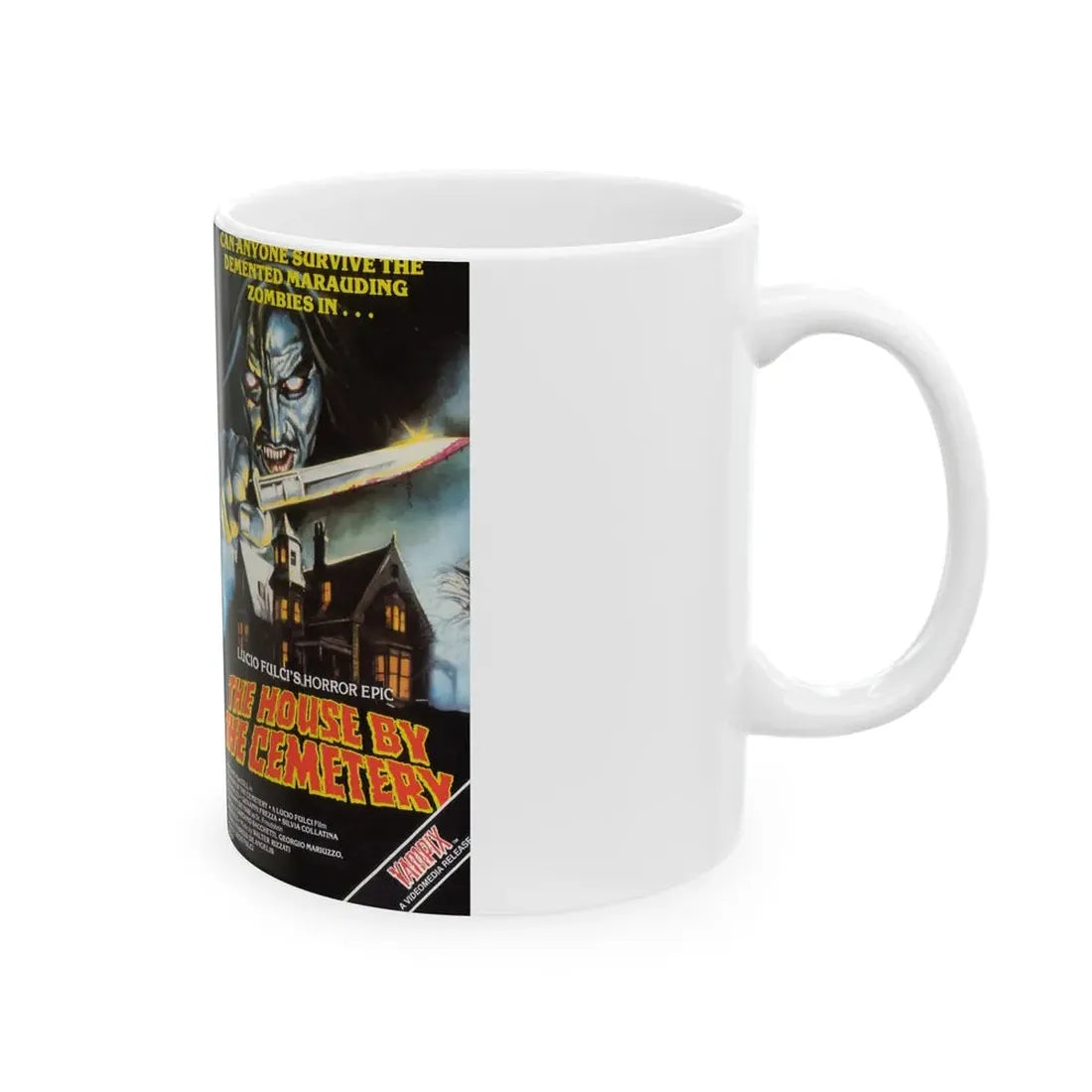 THE HOUSE BY THE CEMETERY (VHS COVER) - White Coffee Mug - Go Mug Yourself