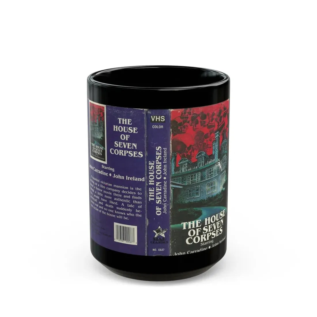 THE HOUSE OF SEVEN CORPSES (VHS COVER) - Black Coffee Mug 15oz - Go Mug Yourself