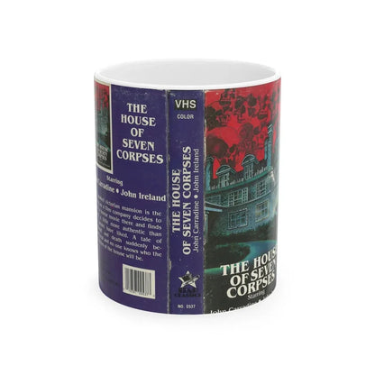 THE HOUSE OF SEVEN CORPSES (VHS COVER) - White Coffee Mug 11oz - Go Mug Yourself