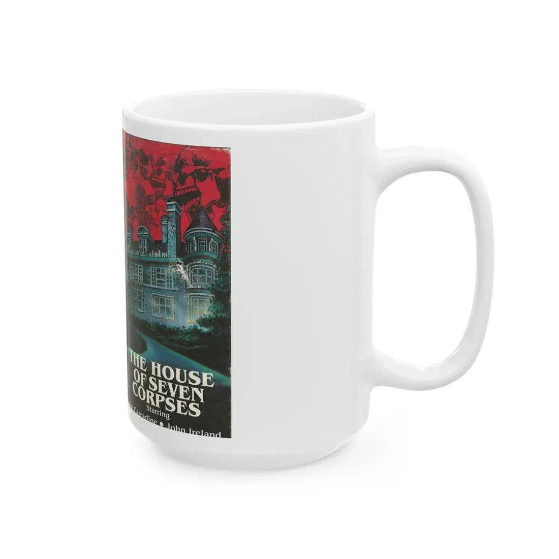THE HOUSE OF SEVEN CORPSES (VHS COVER) - White Coffee Mug - Go Mug Yourself