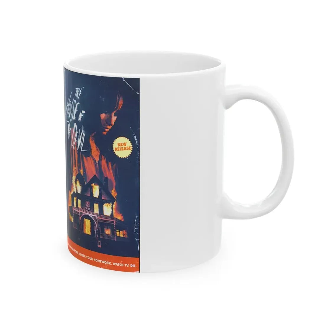 THE HOUSE OF THE DEVIL (VHS COVER) - White Coffee Mug - Go Mug Yourself