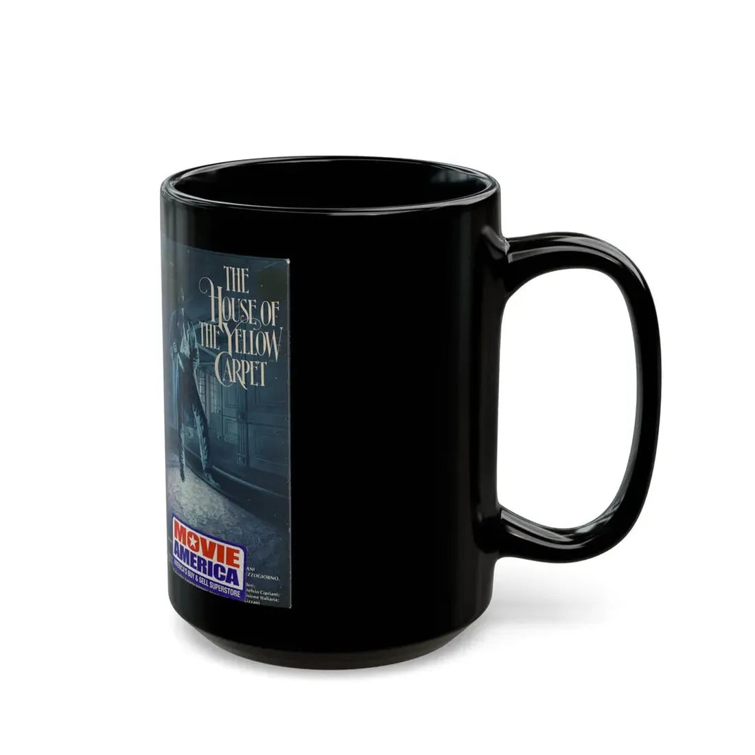 THE HOUSE OF THE YELLOW CARPET LIGHTNING VIDEO (VHS COVER) - Black Coffee Mug - Go Mug Yourself