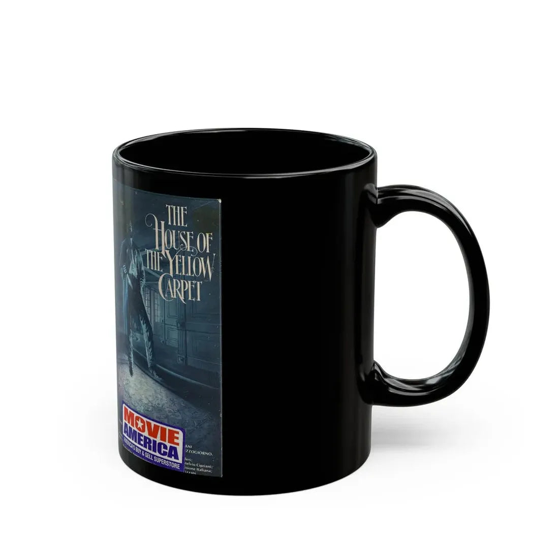 THE HOUSE OF THE YELLOW CARPET LIGHTNING VIDEO (VHS COVER) - Black Coffee Mug - Go Mug Yourself