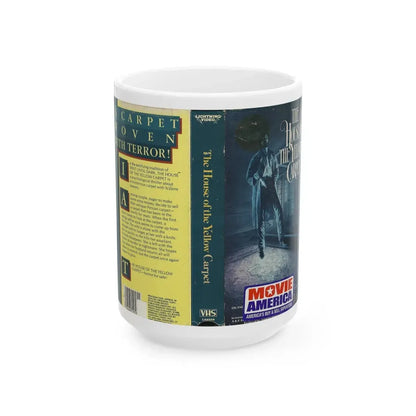 THE HOUSE OF THE YELLOW CARPET LIGHTNING VIDEO (VHS COVER) - White Coffee Mug 15oz - Go Mug Yourself