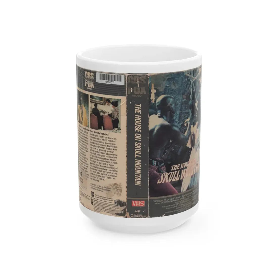 THE HOUSE ON SKULL MOUNTAIN (VHS COVER) - White Coffee Mug 15oz - Go Mug Yourself