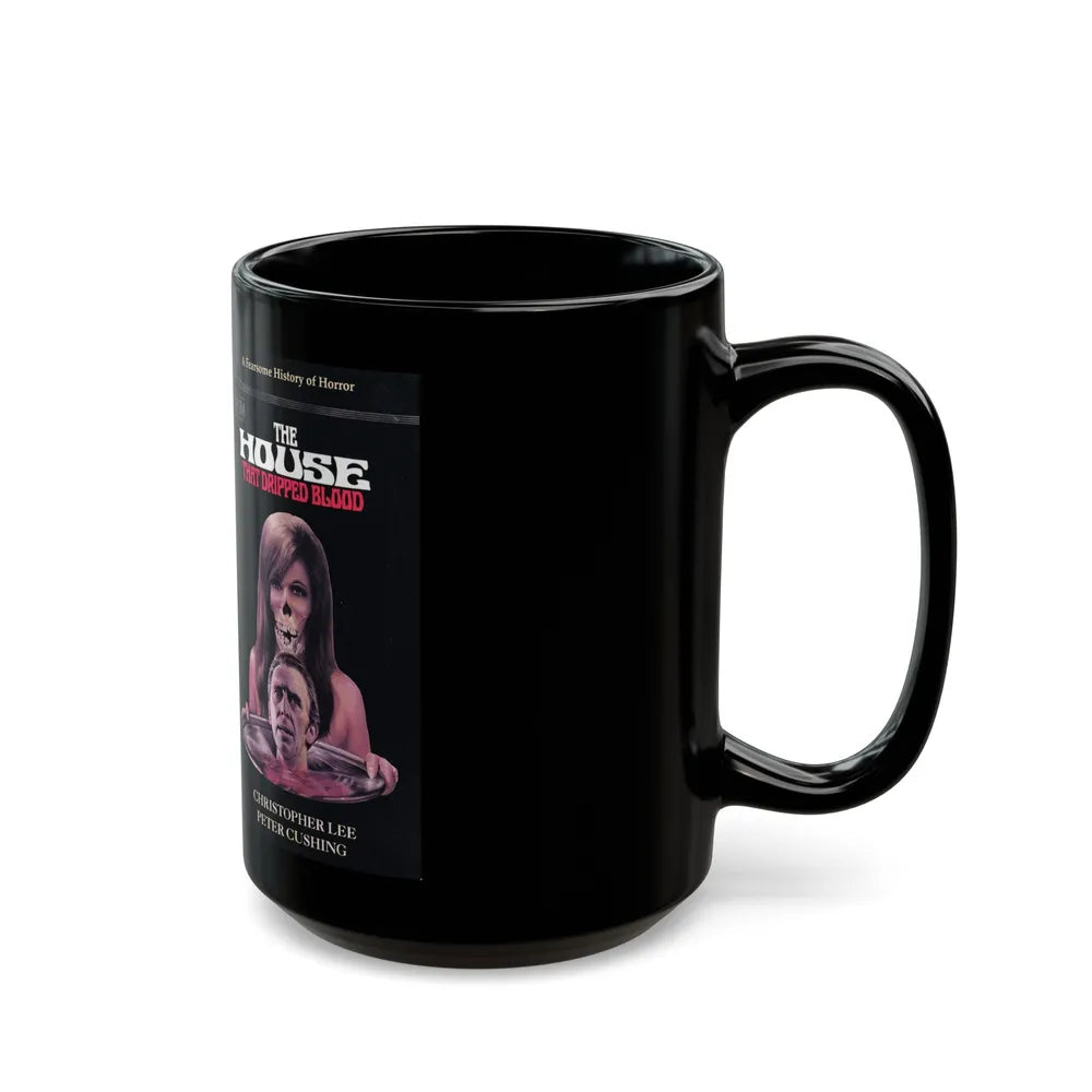 THE HOUSE THAT DRIPPED BLOOD (VHS COVER) - Black Coffee Mug-Go Mug Yourself