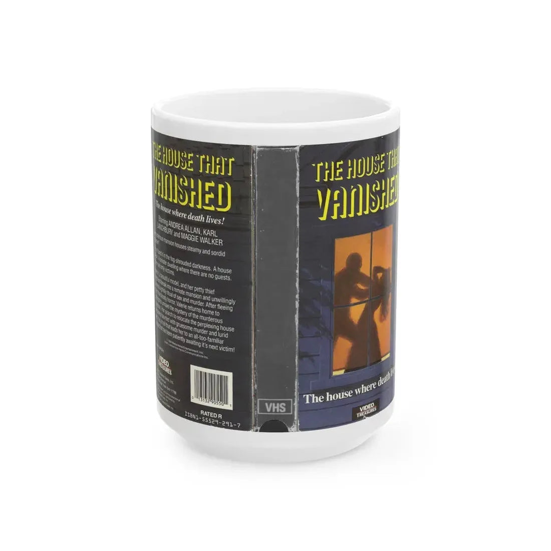 THE HOUSE THAT VANISHED (VHS COVER) - White Coffee Mug 15oz - Go Mug Yourself