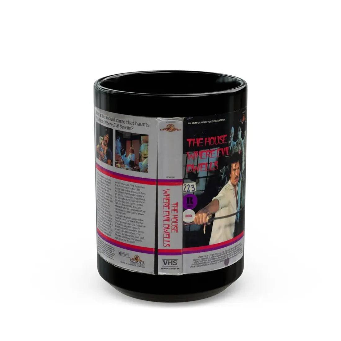 THE HOUSE WHERE EVIL DWELLS (VHS COVER) - Black Coffee Mug 15oz - Go Mug Yourself