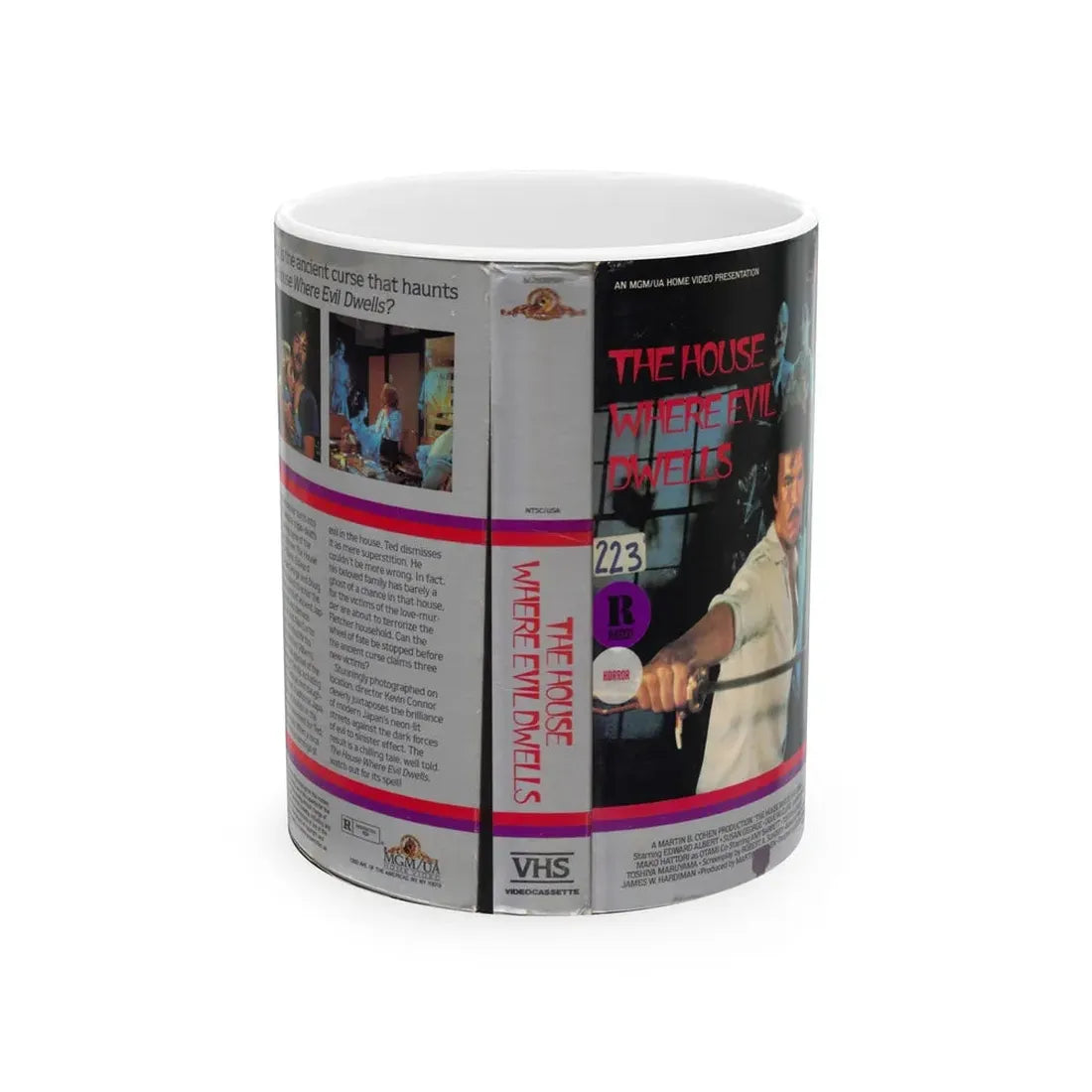 THE HOUSE WHERE EVIL DWELLS (VHS COVER) - White Coffee Mug 11oz - Go Mug Yourself