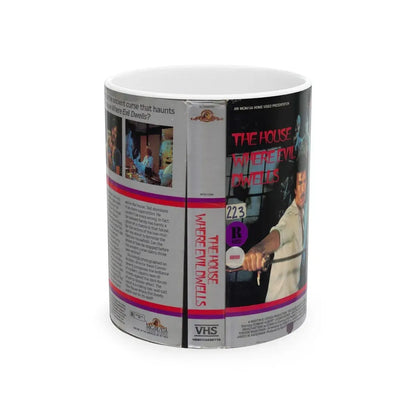 THE HOUSE WHERE EVIL DWELLS (VHS COVER) - White Coffee Mug 11oz - Go Mug Yourself