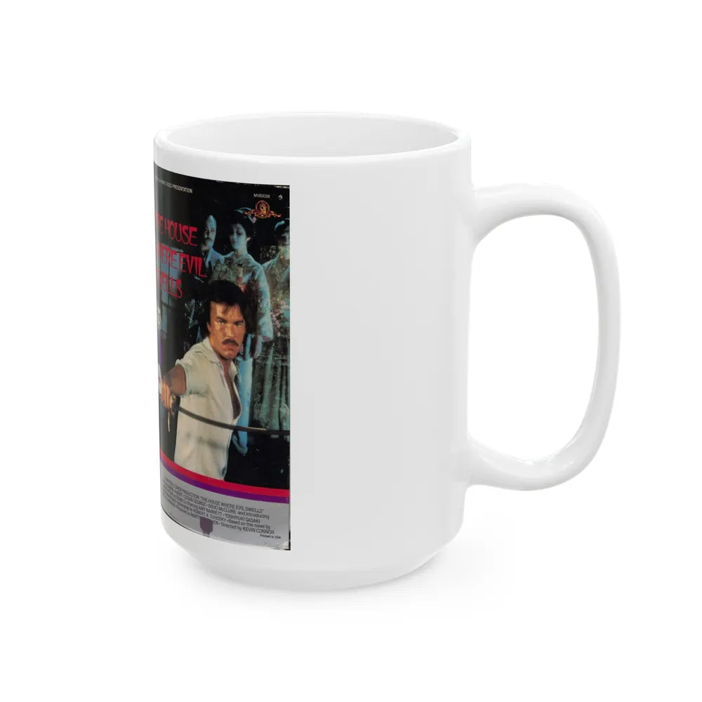 THE HOUSE WHERE EVIL DWELLS (VHS COVER) - White Coffee Mug-Go Mug Yourself