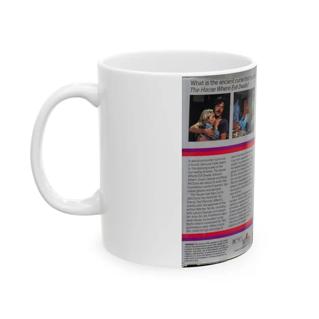 THE HOUSE WHERE EVIL DWELLS (VHS COVER) - White Coffee Mug - Go Mug Yourself