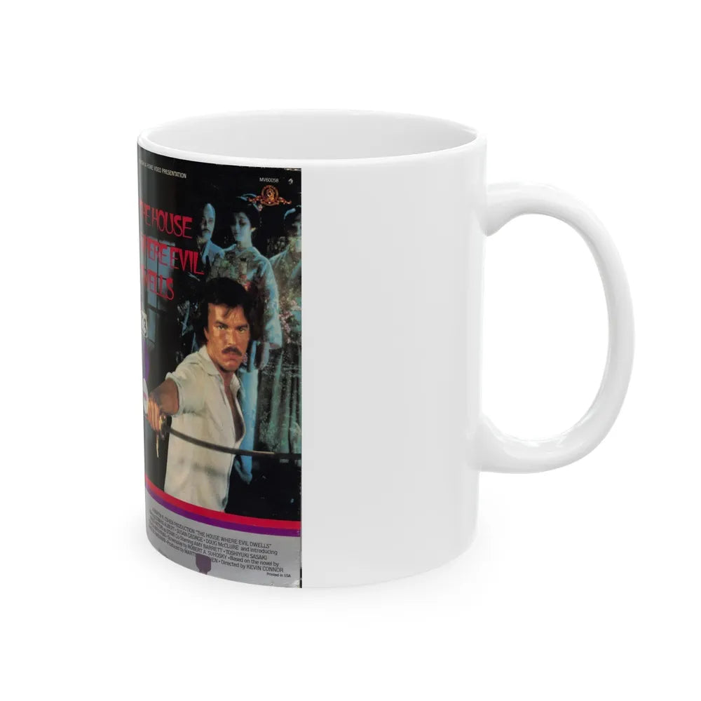 THE HOUSE WHERE EVIL DWELLS (VHS COVER) - White Coffee Mug-Go Mug Yourself