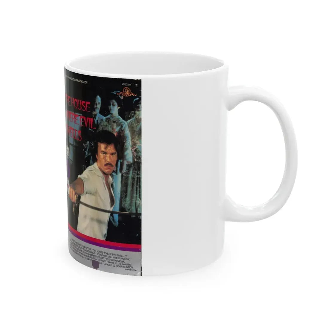 THE HOUSE WHERE EVIL DWELLS (VHS COVER) - White Coffee Mug - Go Mug Yourself