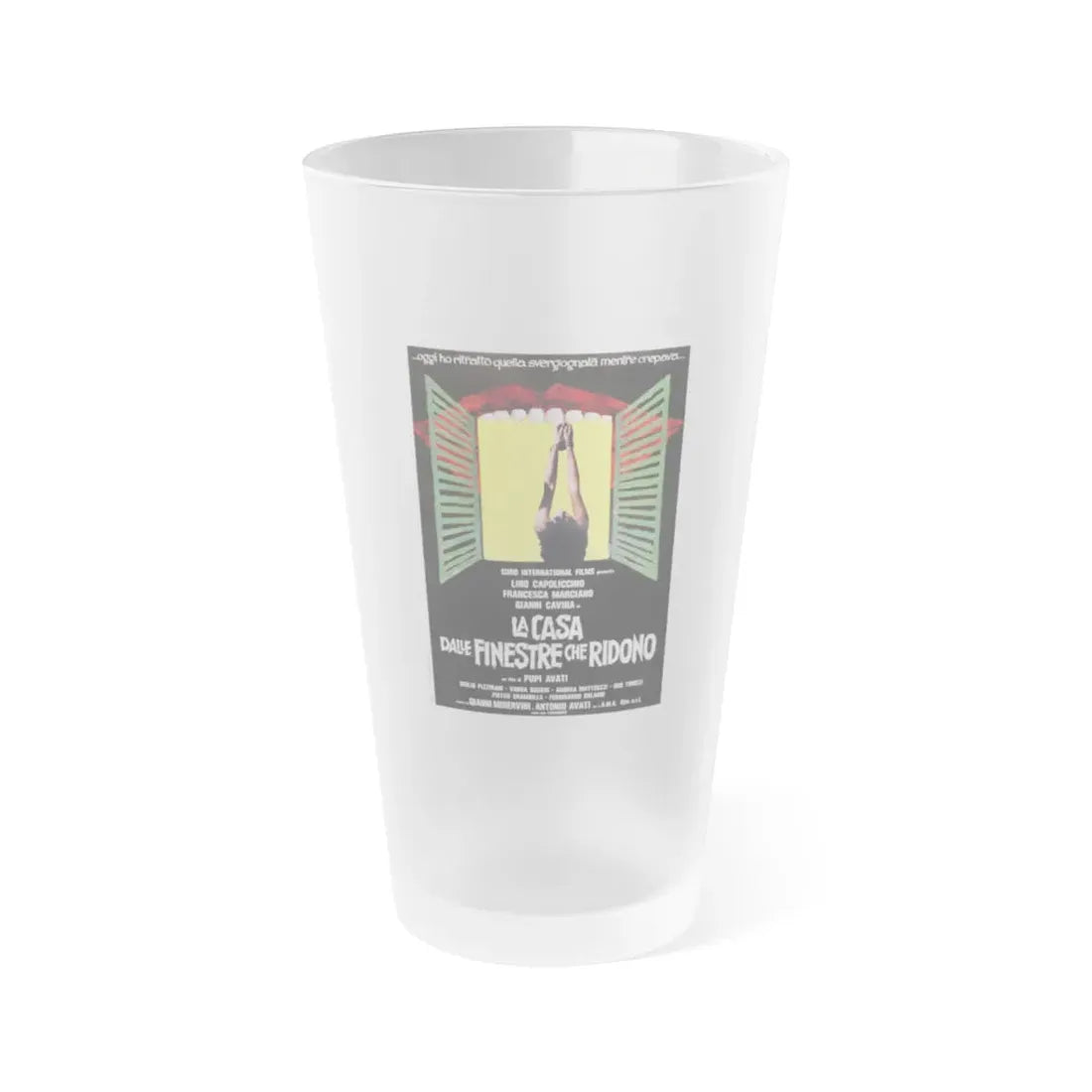 THE HOUSE WITH LAUGHING WINDOWS 1976 Movie Poster - Frosted Pint Glass 16oz Default Title - Go Mug Yourself