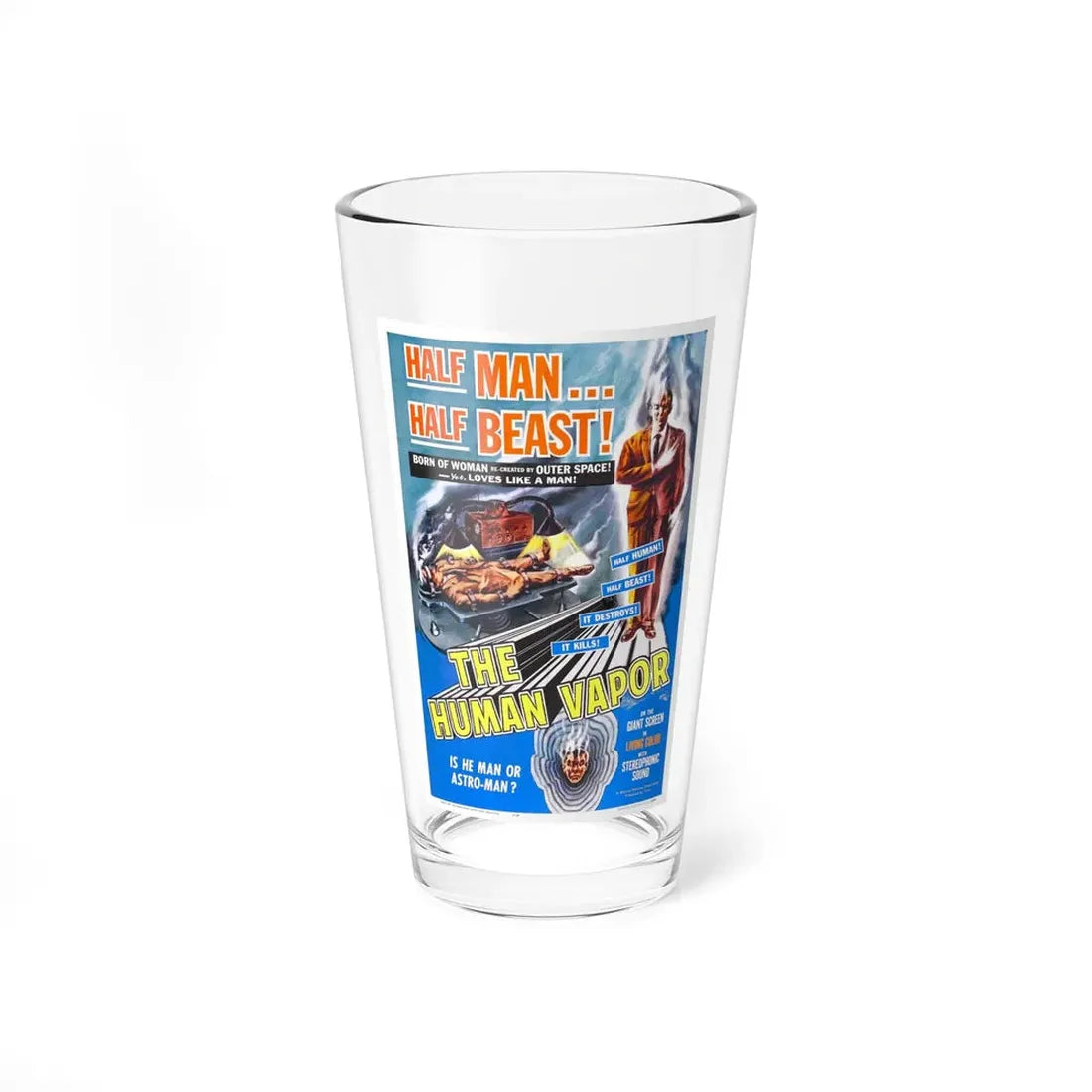 THE HUMAN VAPOR 1960 Movie Poster - Pint Glass 16oz 16oz - Go Mug Yourself