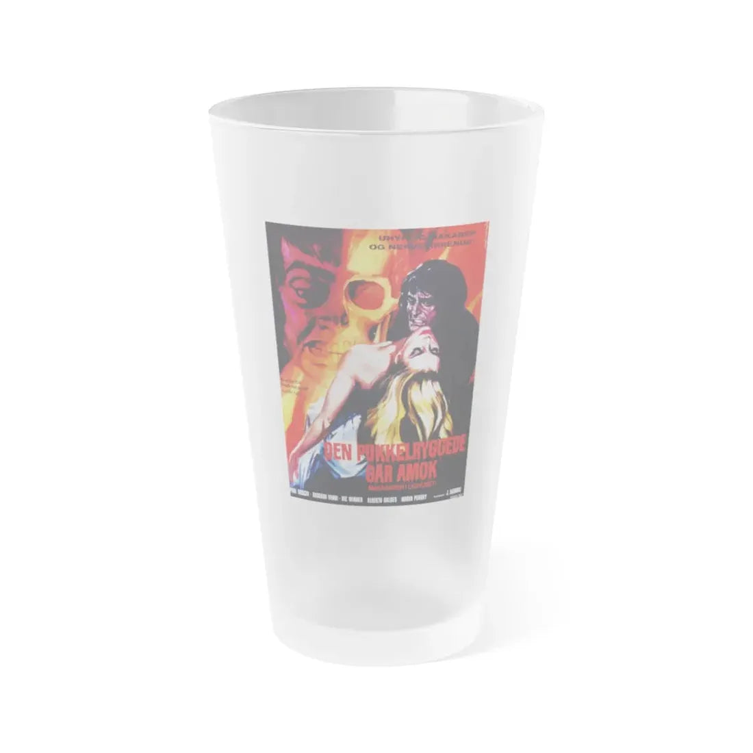 THE HUNCHBACK OF THE MORGUE (DANISH) 1973 Movie Poster - Frosted Pint Glass 16oz Default Title - Go Mug Yourself
