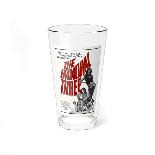 THE IMMORAL THREE 1975 Movie Poster - Pint Glass 16oz-16oz-Go Mug Yourself