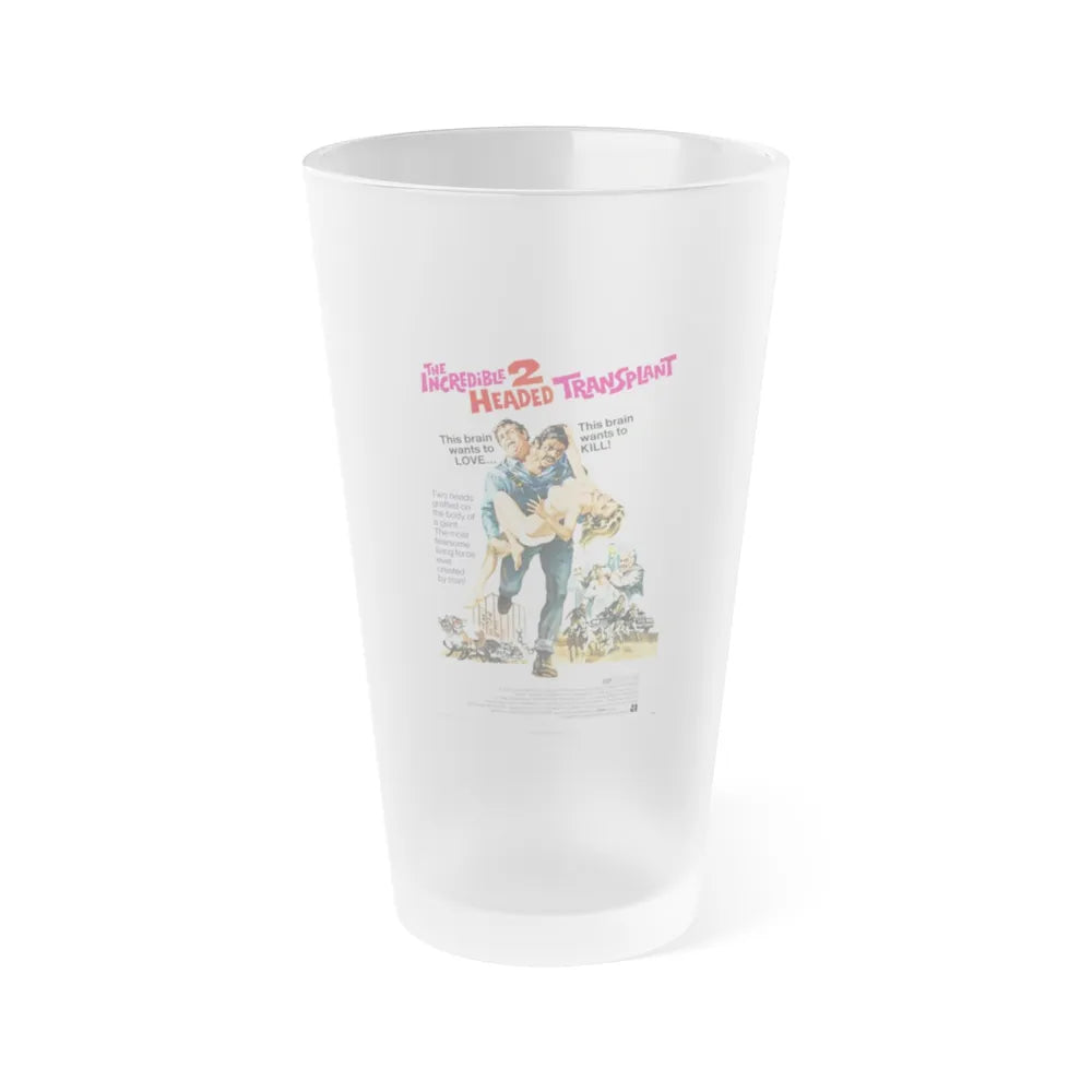 THE INCREDIBLE 2 HEADED TRANSPLANT 1971 Movie Poster - Frosted Pint Glass 16oz-16oz-Frosted-Go Mug Yourself