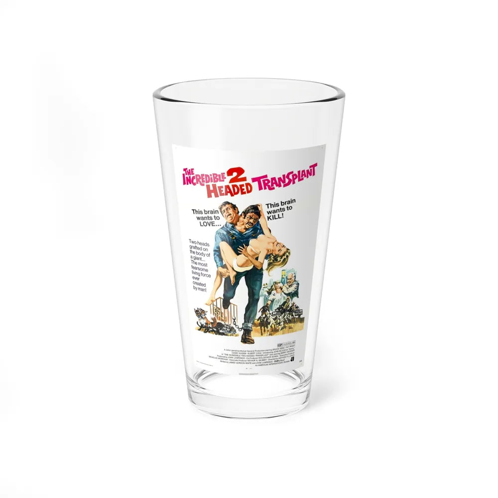 THE INCREDIBLE 2 HEADED TRANSPLANT 1971 Movie Poster - Pint Glass 16oz-16oz-Go Mug Yourself