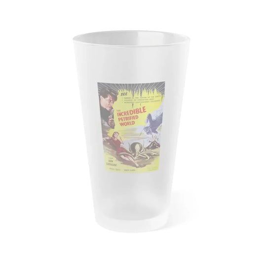 THE INCREDIBLE PETRIFIED WORLD 1959 Movie Poster - Frosted Pint Glass 16oz 16oz Frosted - Go Mug Yourself