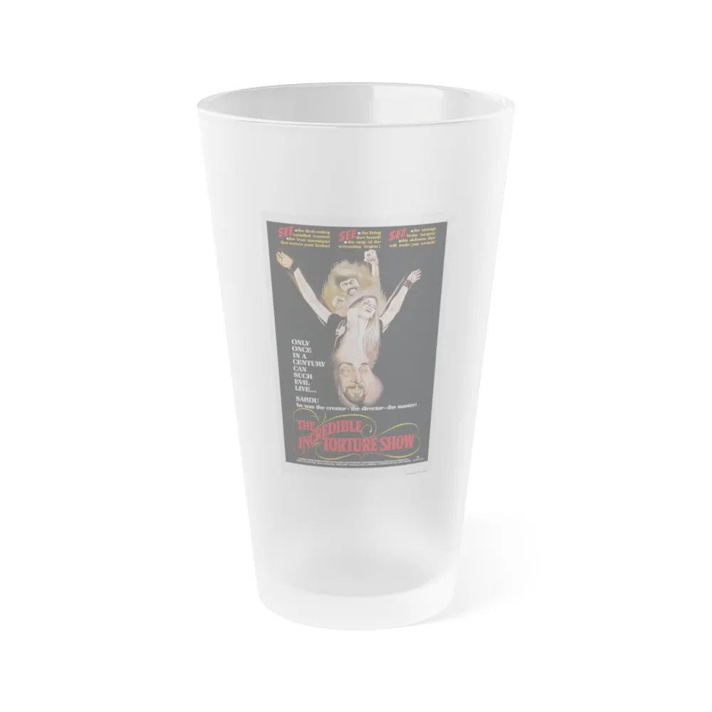 THE INCREDIBLE TORTURE SHOW (BLOODSUCKING FREAKS) 1976 Movie Poster - Frosted Pint Glass 16oz-16oz-Frosted-Go Mug Yourself