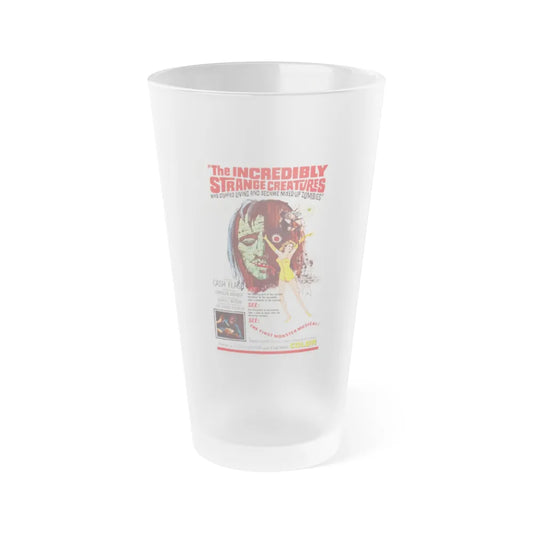 THE INCREDIBLY STRANGE CREATURES WHO STOPPED LIVING AND BECAME MIXED-UP ZOMBIES 1964 Movie Poster - Frosted Pint Glass 16oz-16oz-Frosted-Go Mug Yourself