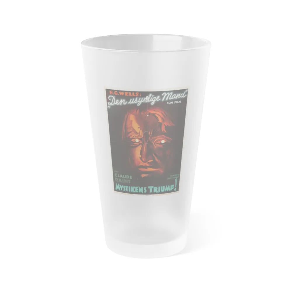 THE INVISIBLE MAN (DANISH) 1933 Movie Poster - Frosted Pint Glass 16oz-16oz-Frosted-Go Mug Yourself