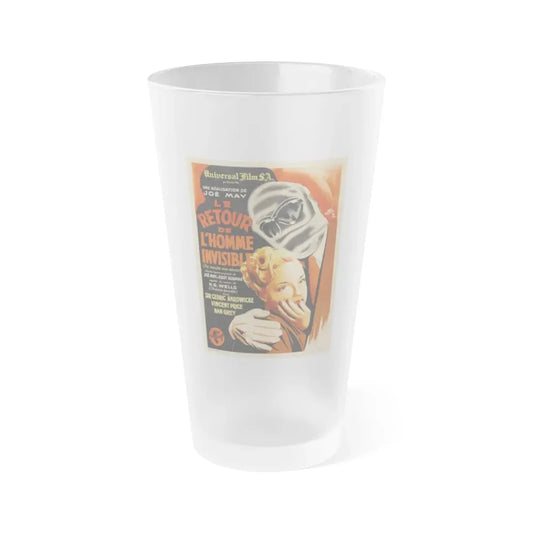 THE INVISIBLE MAN RETURNS (FRENCH) 1940 Movie Poster - Frosted Pint Glass 16oz 16oz Frosted - Go Mug Yourself