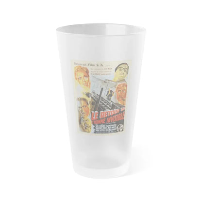 THE INVISIBLE MAN RETURNS (FRENCH RERELEASE) 1940 Movie Poster - Frosted Pint Glass 16oz 16oz Frosted - Go Mug Yourself