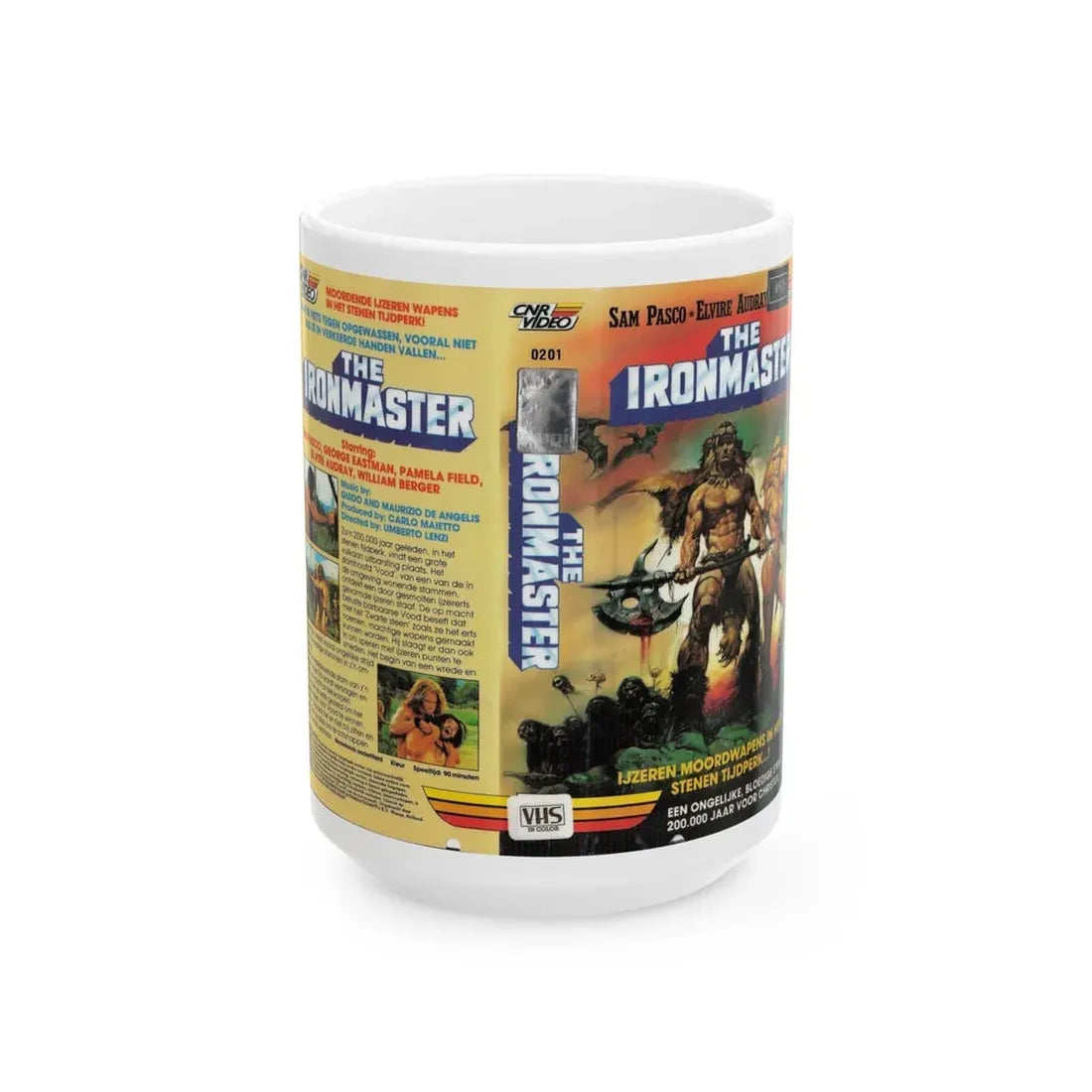 THE IRONMASTER SAM PASCO (VHS COVER) - White Coffee Mug 15oz - Go Mug Yourself