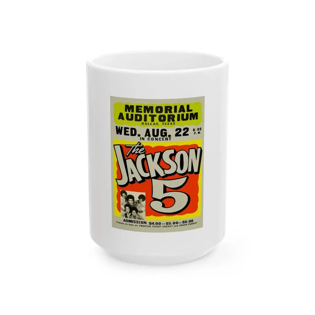 The Jackson 5 Poster (Music Poster) White Coffee Mug 15oz - Go Mug Yourself