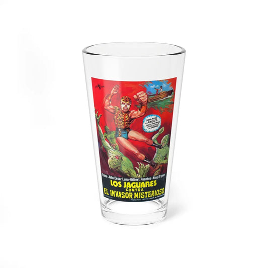 THE JAGUAR VS THE MYSTERIOUS INVADER 1975 Movie Poster - Pint Glass 16oz-16oz-Go Mug Yourself