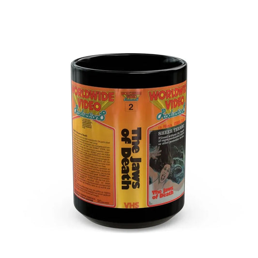 THE JAWS OF DEATH (VHS COVER) - Black Coffee Mug 15oz - Go Mug Yourself