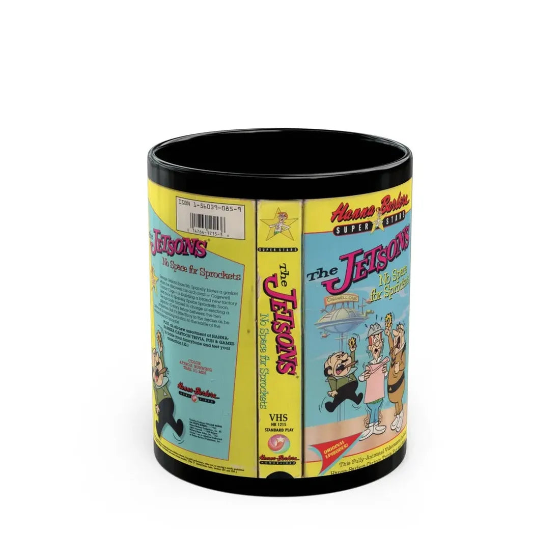 THE JETSONS NO SPACE FOR SPROCKETS (VHS COVER) - Black Coffee Mug 11oz - Go Mug Yourself