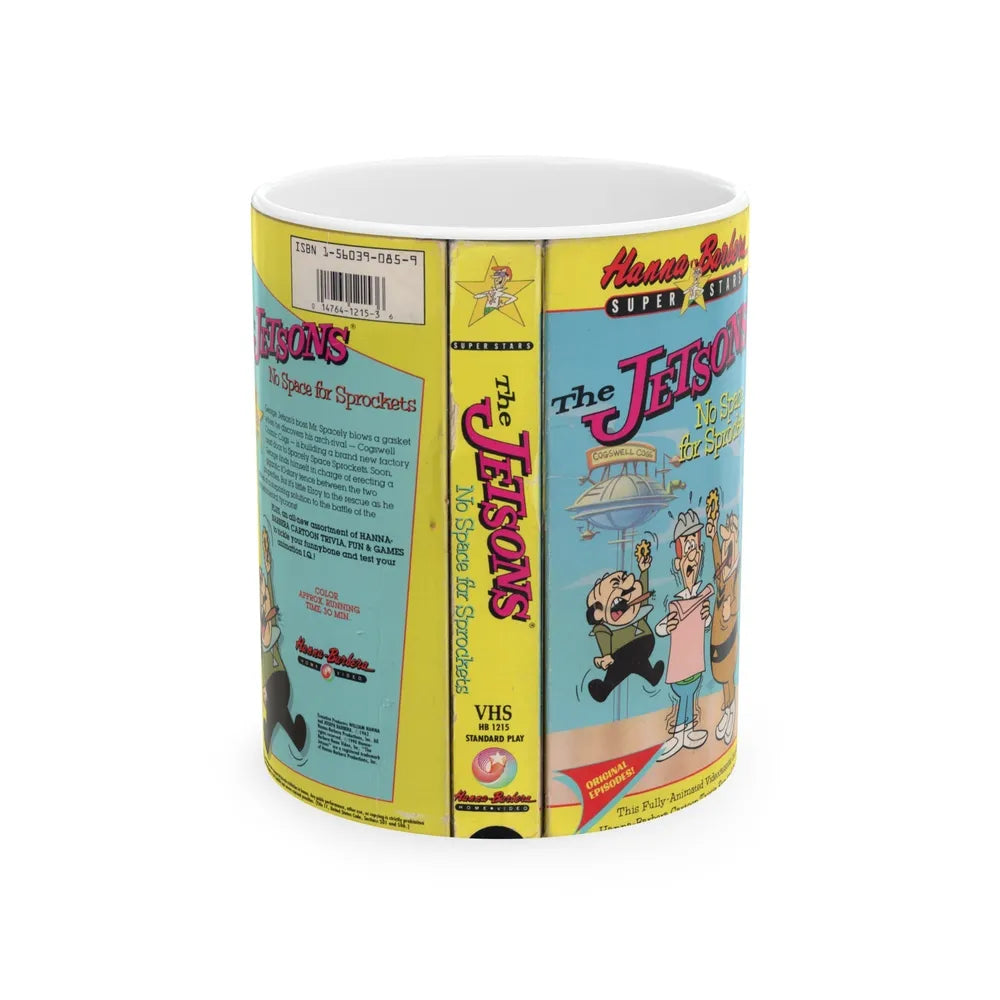 THE JETSONS NO SPACE FOR SPROCKETS (VHS COVER) - White Coffee Mug-11oz-Go Mug Yourself